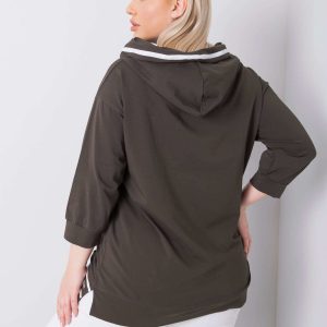 Dark Khaki Plus Size Hoodie Asti