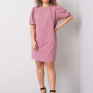 Jasmine Dirty Pink Plus Size Cotton Dress