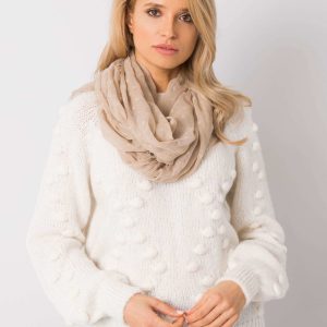 Beige scarf with hearts