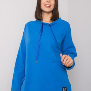 Blue plus size blouse with sleeve pocket Lunnar