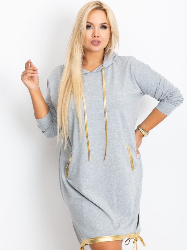 Grey Plus Size Rock Dress