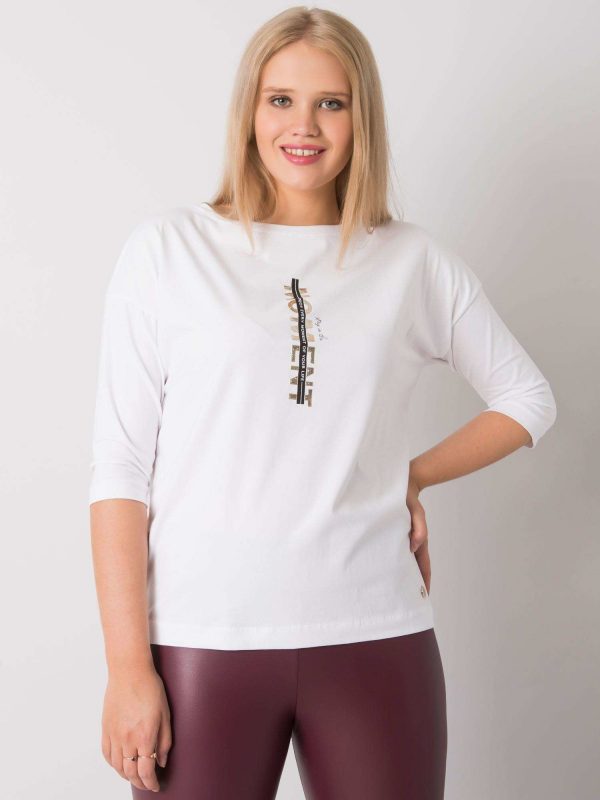 Vernon Cotton Plus Size White Blouse