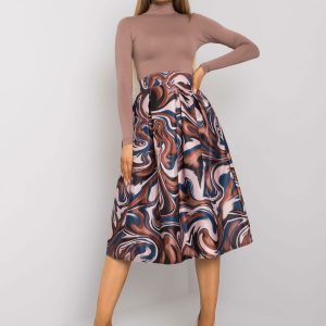 Brown and Black Flared Skirt with Remy OCH BELLA