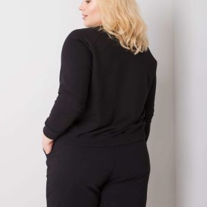 Donna black plus size cotton sweatshirt