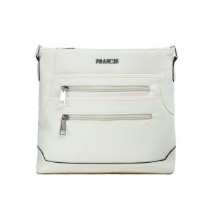 White ladies handbag with pockets