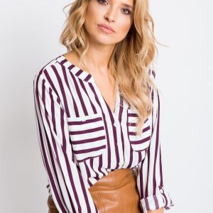 RUE PARIS White-Purple Blouse Forever