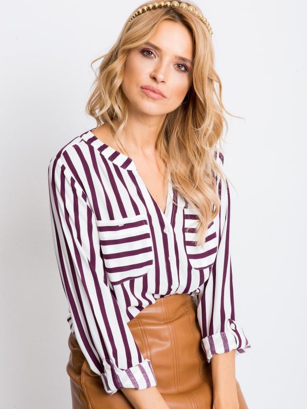 RUE PARIS White-Purple Blouse Forever