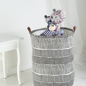 Ecru-Black Storage Basket