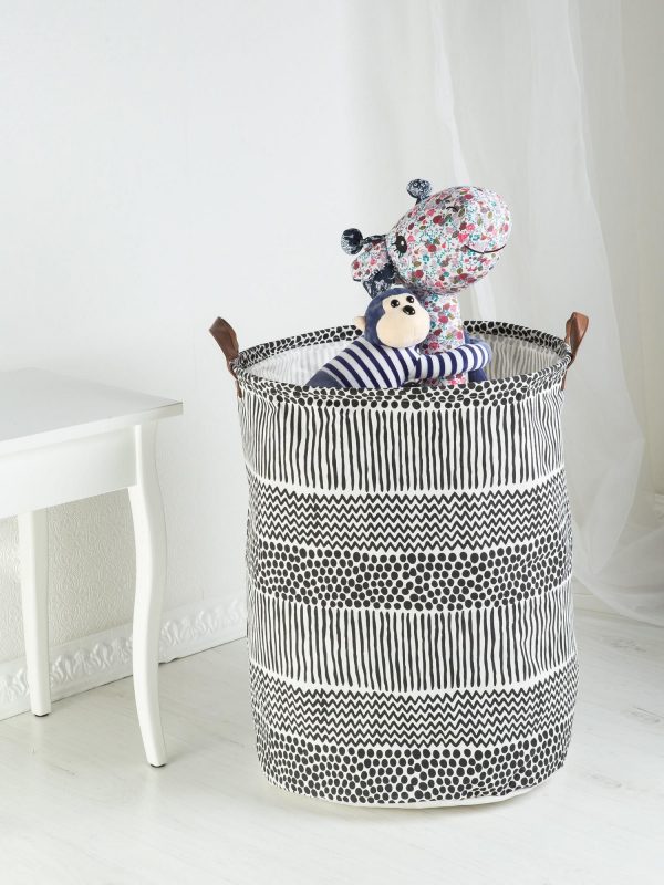 Ecru-Black Storage Basket