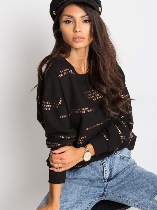 RUE PARIS Black Divene Sweatshirt