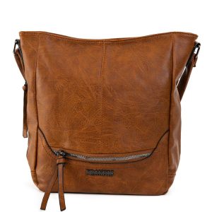 Brown eco-leather handbag