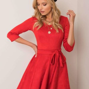 Carl's red eco-suede dress