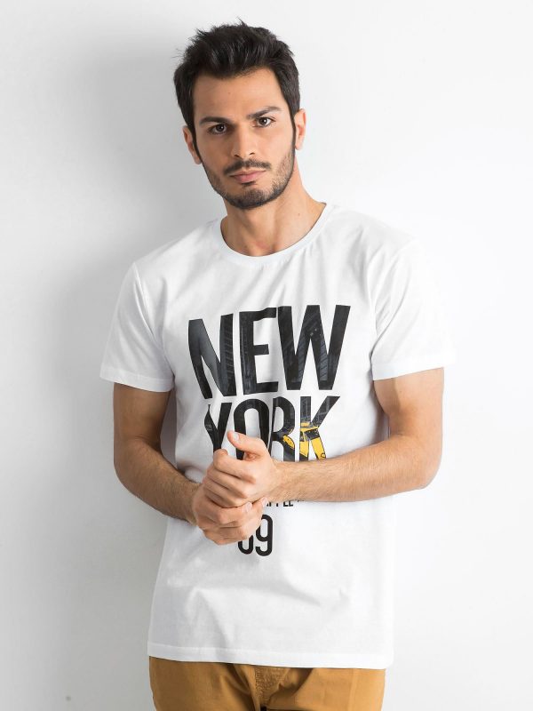 Men's cotton t-shirt with print white
