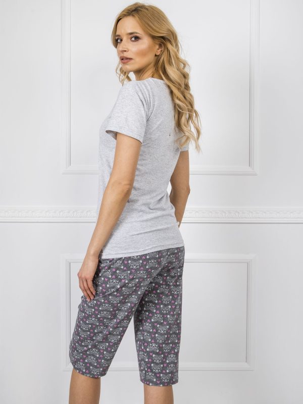 Grey Printed Ladies Pyjamas