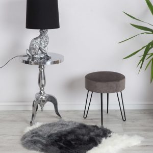 Grey and White Fur Rug