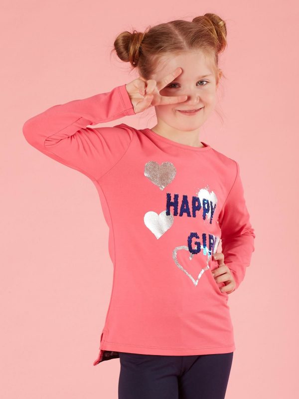 Pink cotton blouse for girl