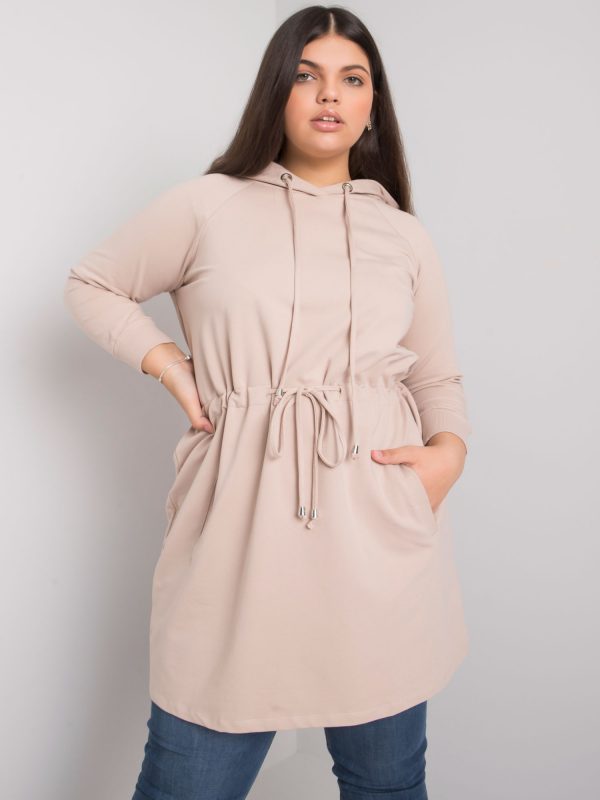 Norina light beige plus size hoodie