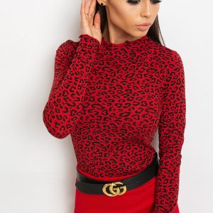 RUE PARIS Ruby Red blouse