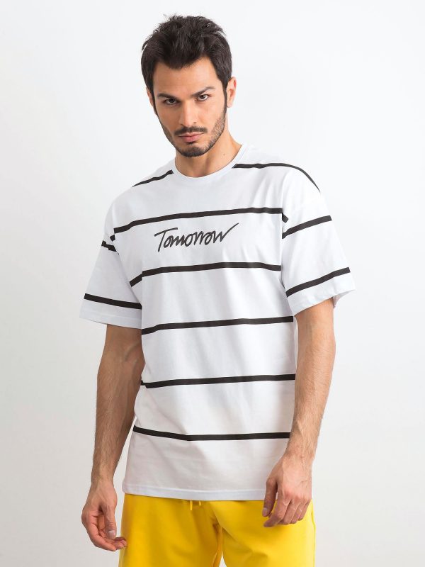 White Striped Men's T-Shirt