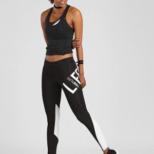 TOMMY LIFE black and white leggings