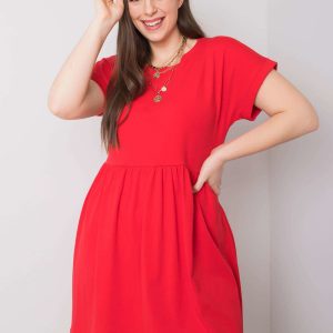 Red Cotton Plus Size Molly Dress