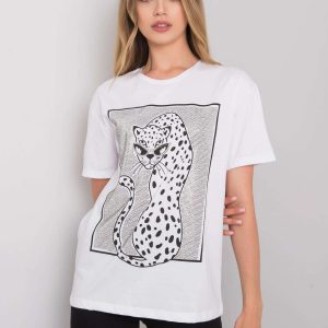 White T-shirt with Sarra print