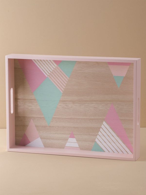 Wooden tray pink