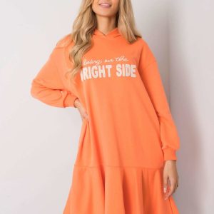 Sherine Orange Sweatshirt Dress