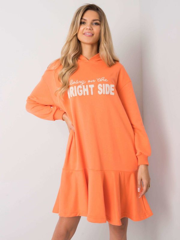 Sherine Orange Sweatshirt Dress