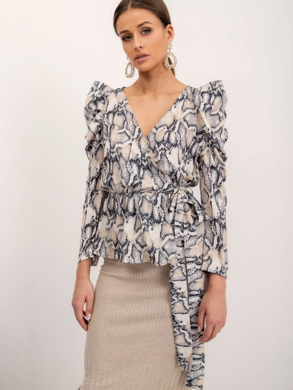 BSL Beige blouse snake print