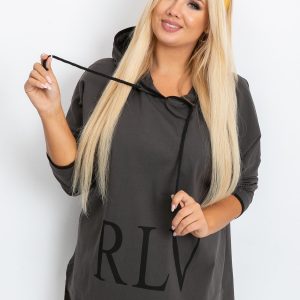 Dark Grey Plus Size Sweatshirt Skip