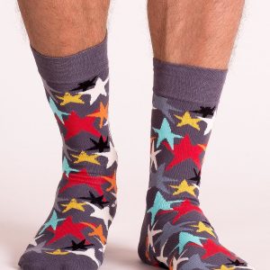 Grey Printed Men's Socks