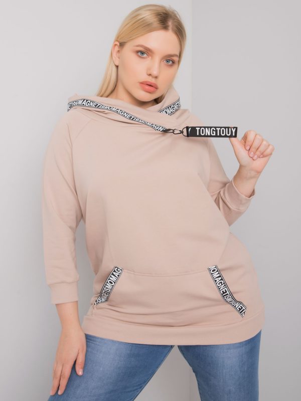 Light Beige Plus Size Hoodie Jordynn