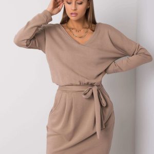 Dark beige dress Kloe RUE PARIS