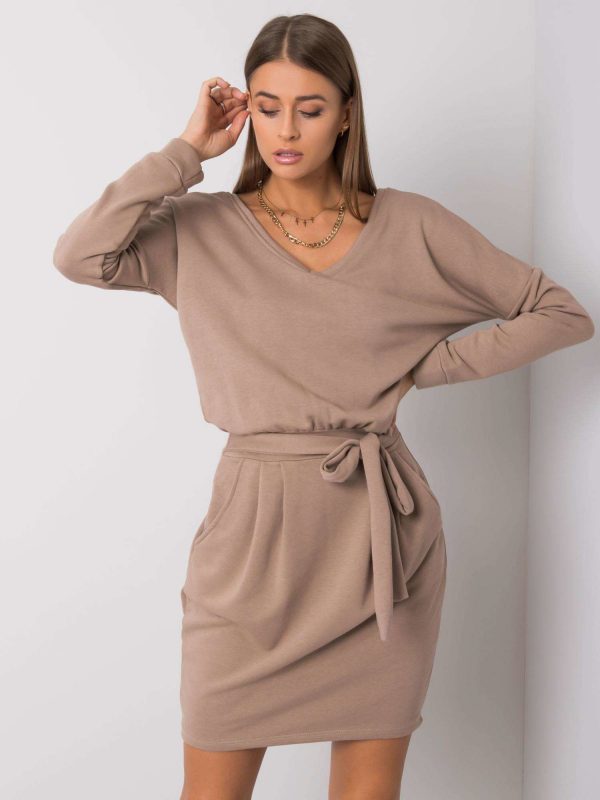 Dark beige dress Kloe RUE PARIS