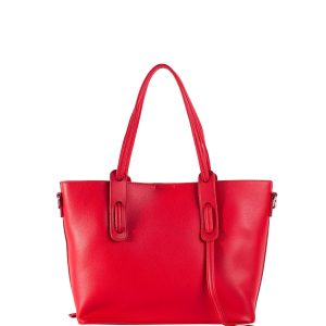 Red shoulder bag with adjustable strap