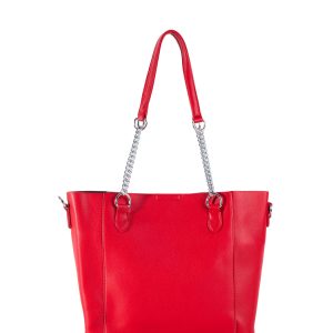 Red Roomy Shoulder Bag with Adjustable Strap