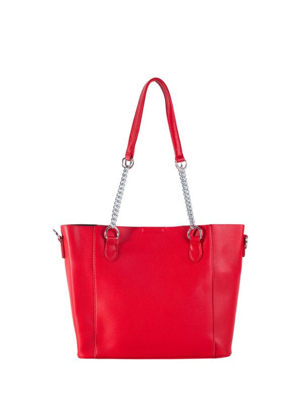 Red Roomy Shoulder Bag with Adjustable Strap