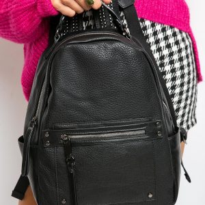 Black backpack with studs