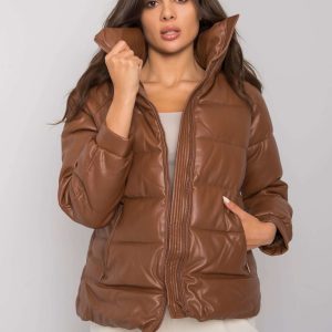 Brown Maxine Leatherette Winter Jacket