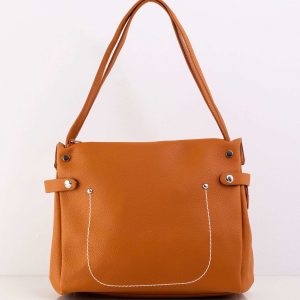 Brown eco-leather urban bag