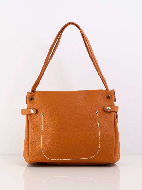 Brown eco-leather urban bag