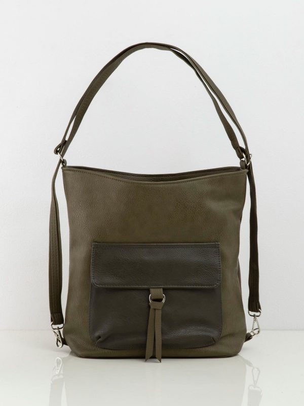 Khaki eco leather bag