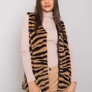 Raegen Patterned Beige Fur Vest