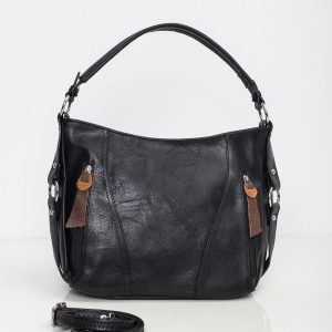 Black City Bag with Detachable Strap