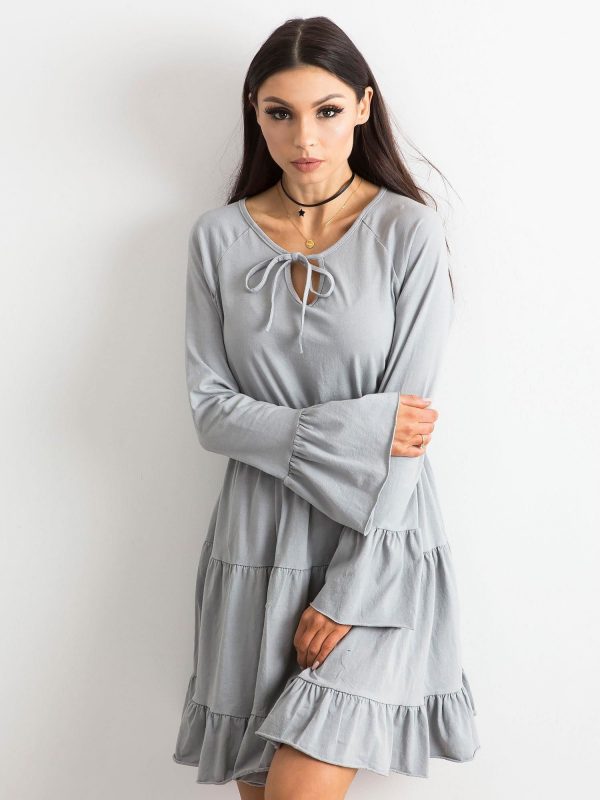 Light gray dress with wide sleeves