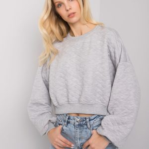 Grey Crystal quilting sweatshirt