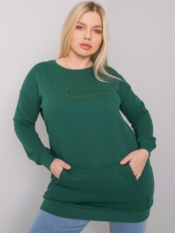 Dark green long sweatshirt plus size Easton