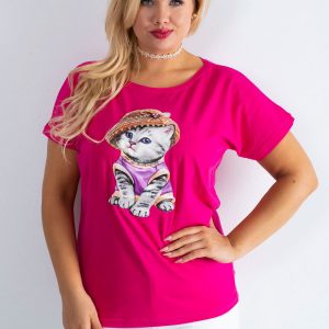 Dark pink t-shirt Glory PLUS SIZE