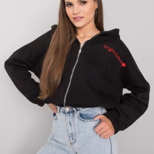 Black sweatshirt with embroidery Michelle RUE PARIS